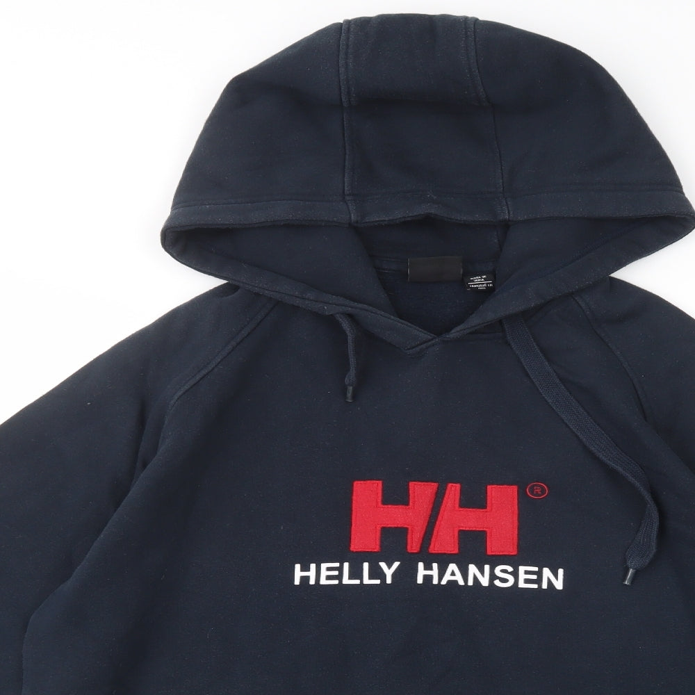 Helly Hansen Mens Blue  Cotton Pullover Hoodie Size L
