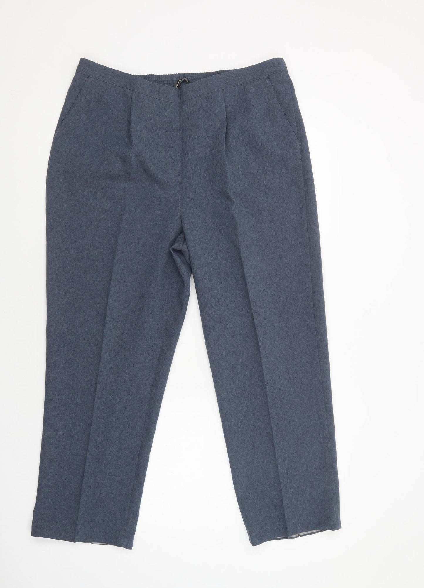 Bonmarché Womens Blue  Polyester Dress Pants Trousers Size 16 L28 in Regular