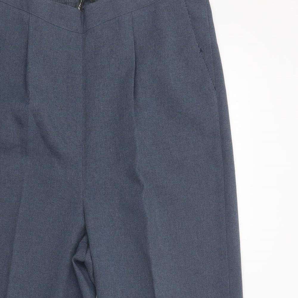 Bonmarché Womens Blue  Polyester Dress Pants Trousers Size 16 L28 in Regular
