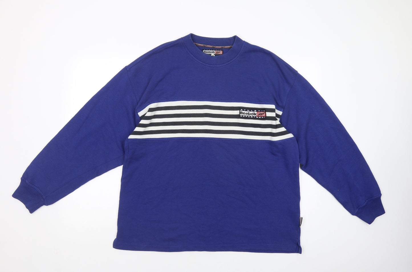 Reebok Mens Blue  Polyester Pullover Sweatshirt Size M