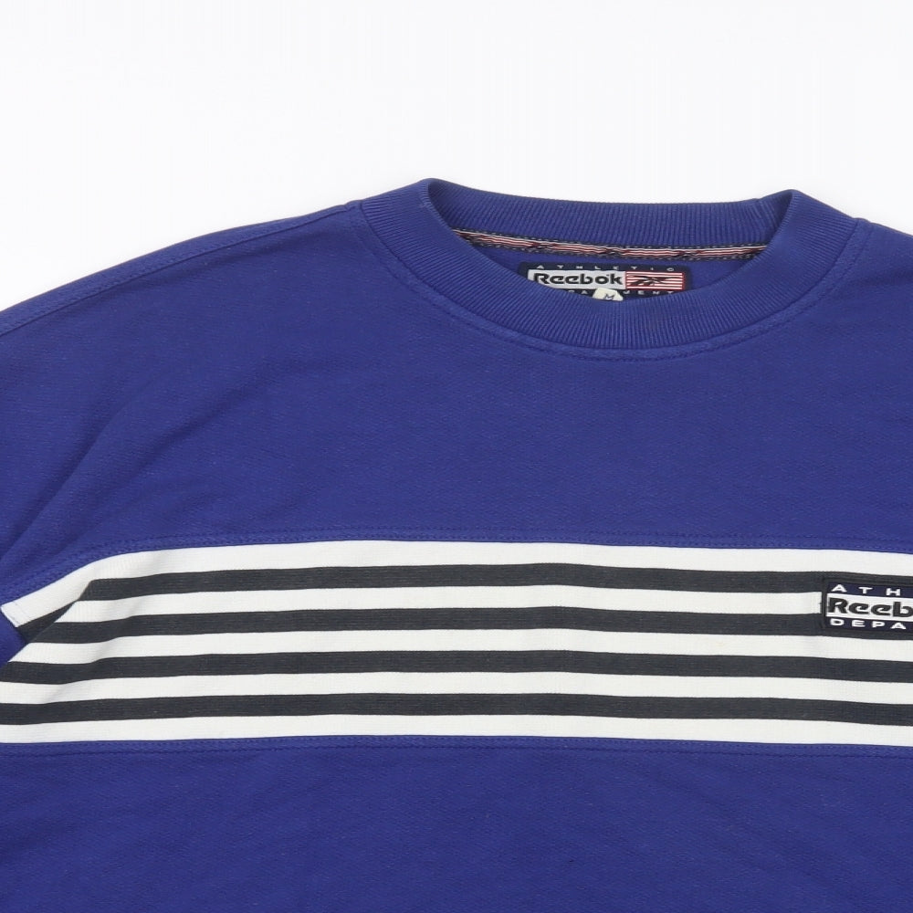 Reebok Mens Blue  Polyester Pullover Sweatshirt Size M