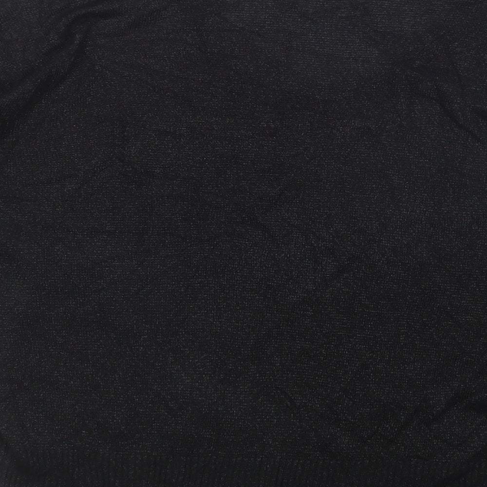 NEXT Womens Black V-Neck  Viscose Pullover Jumper Size 14   - Cold Shoulder