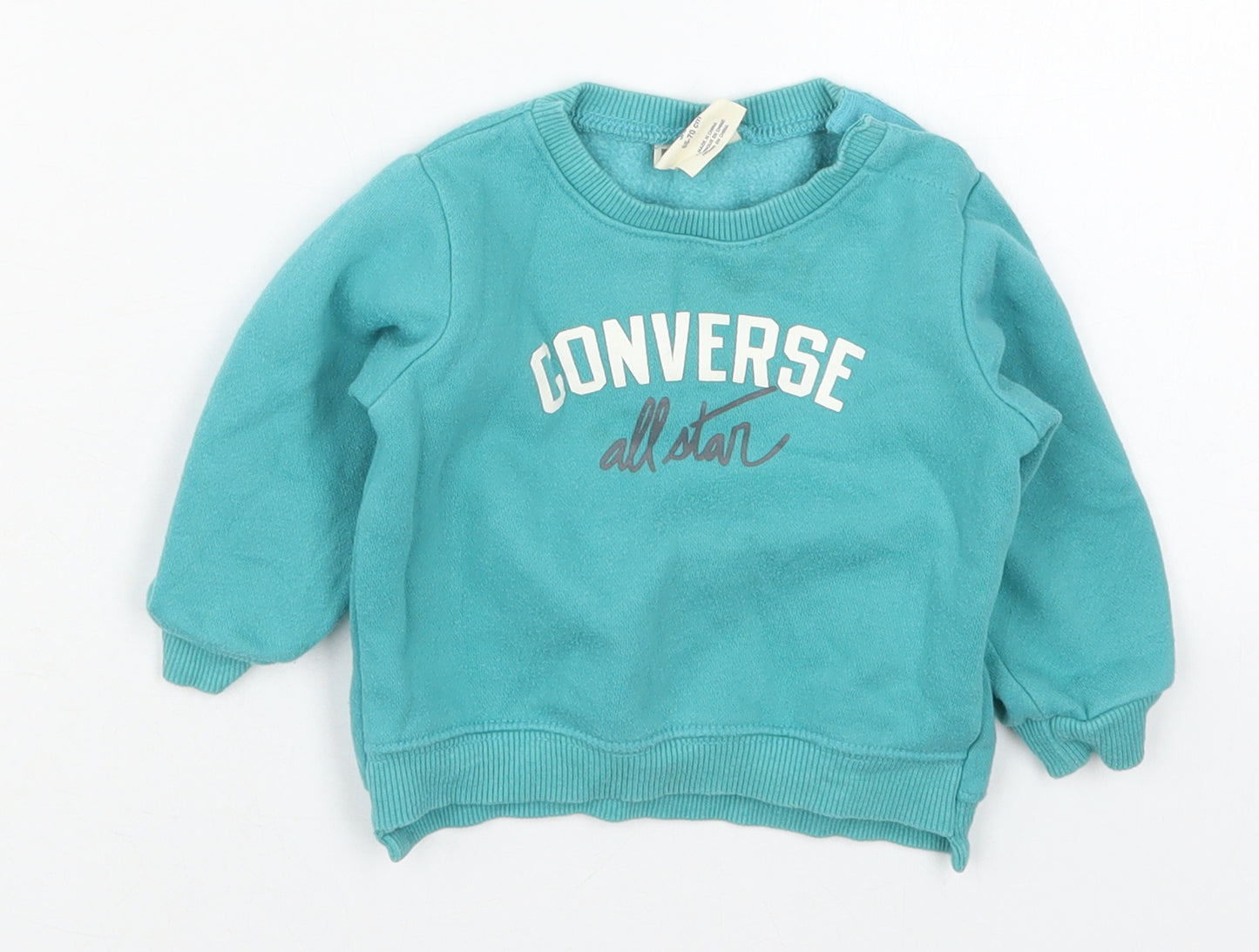 Converse Boys Blue  Cotton Basic T-Shirt Size 3-6 Months Crew Neck Pullover