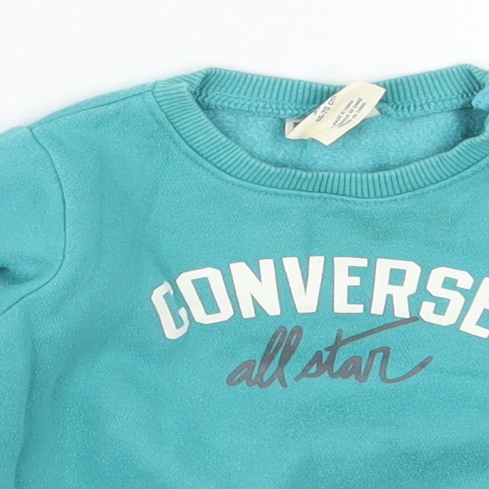 Converse Boys Blue  Cotton Basic T-Shirt Size 3-6 Months Crew Neck Pullover