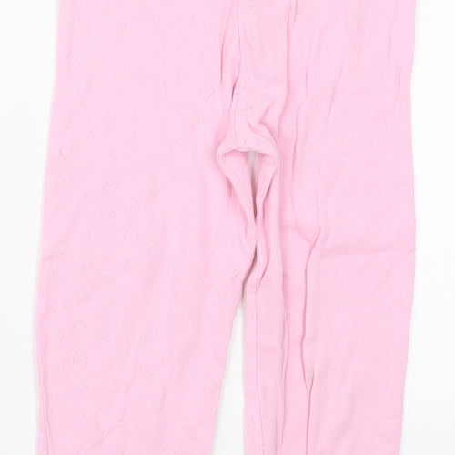 Primark Girls Pink  Cotton Carrot Trousers Size 6-7 Years  Regular  - Hearts
