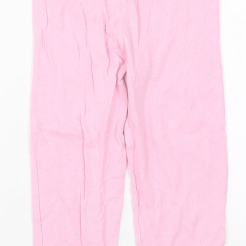 Primark Girls Pink  Cotton Carrot Trousers Size 6-7 Years  Regular  - Hearts