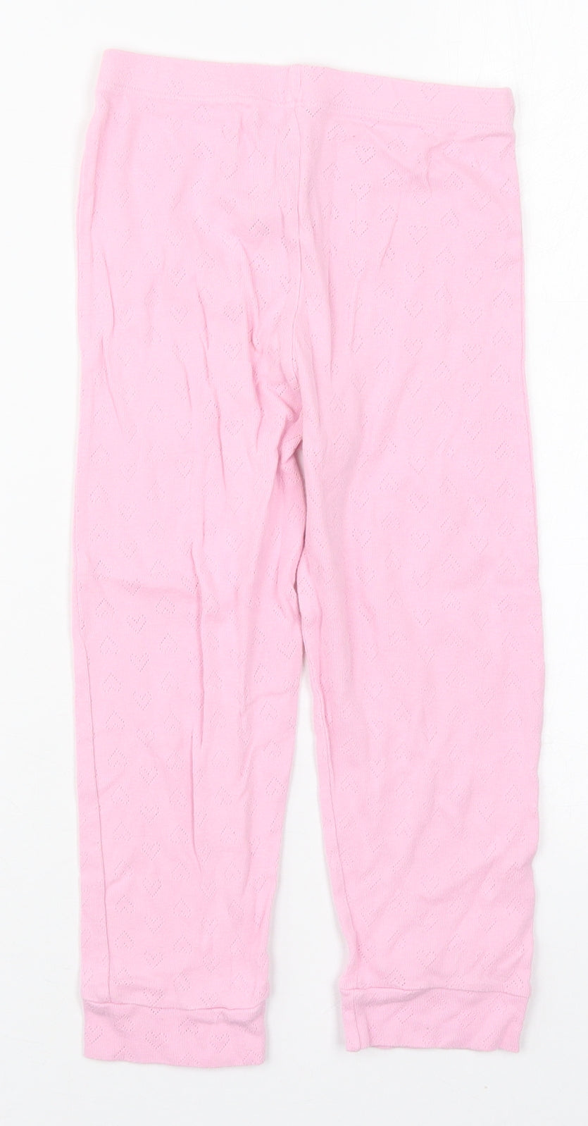 Primark Girls Pink  Cotton Carrot Trousers Size 6-7 Years  Regular  - Hearts