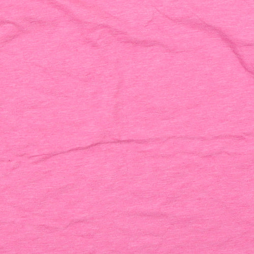 Dunnes Girls Pink  Cotton Cropped T-Shirt Size 7 Years Crew Neck Pullover - Chest Pocket