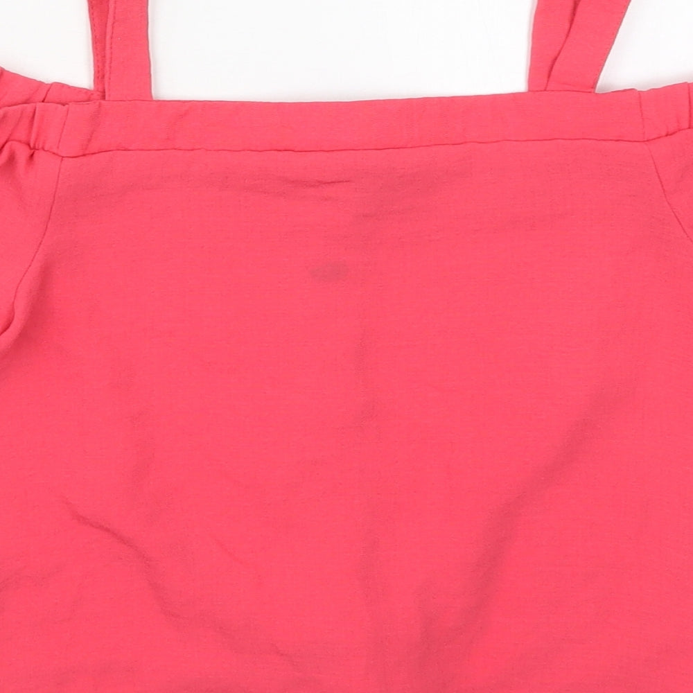 Primark Girls Pink  Polyester Basic Blouse Size 10-11 Years Off the Shoulder Button