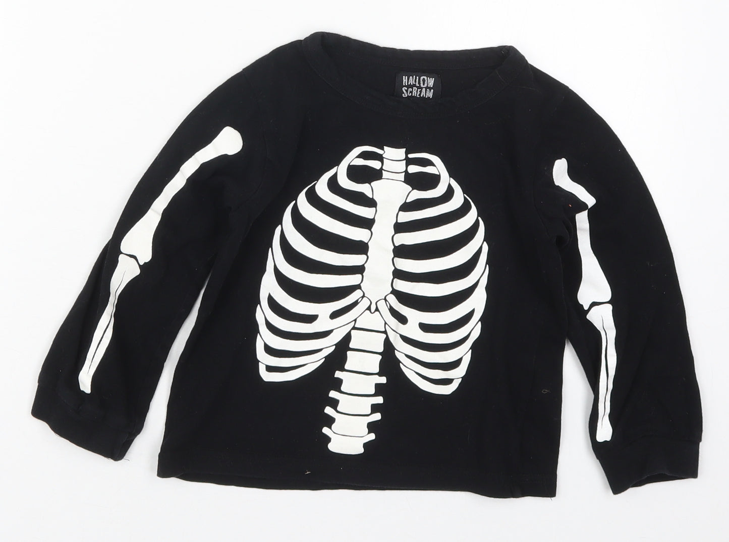 Hallow Scream Boys Black  Cotton Pullover Sweatshirt Size 5-6 Years  Pullover - Skeleton