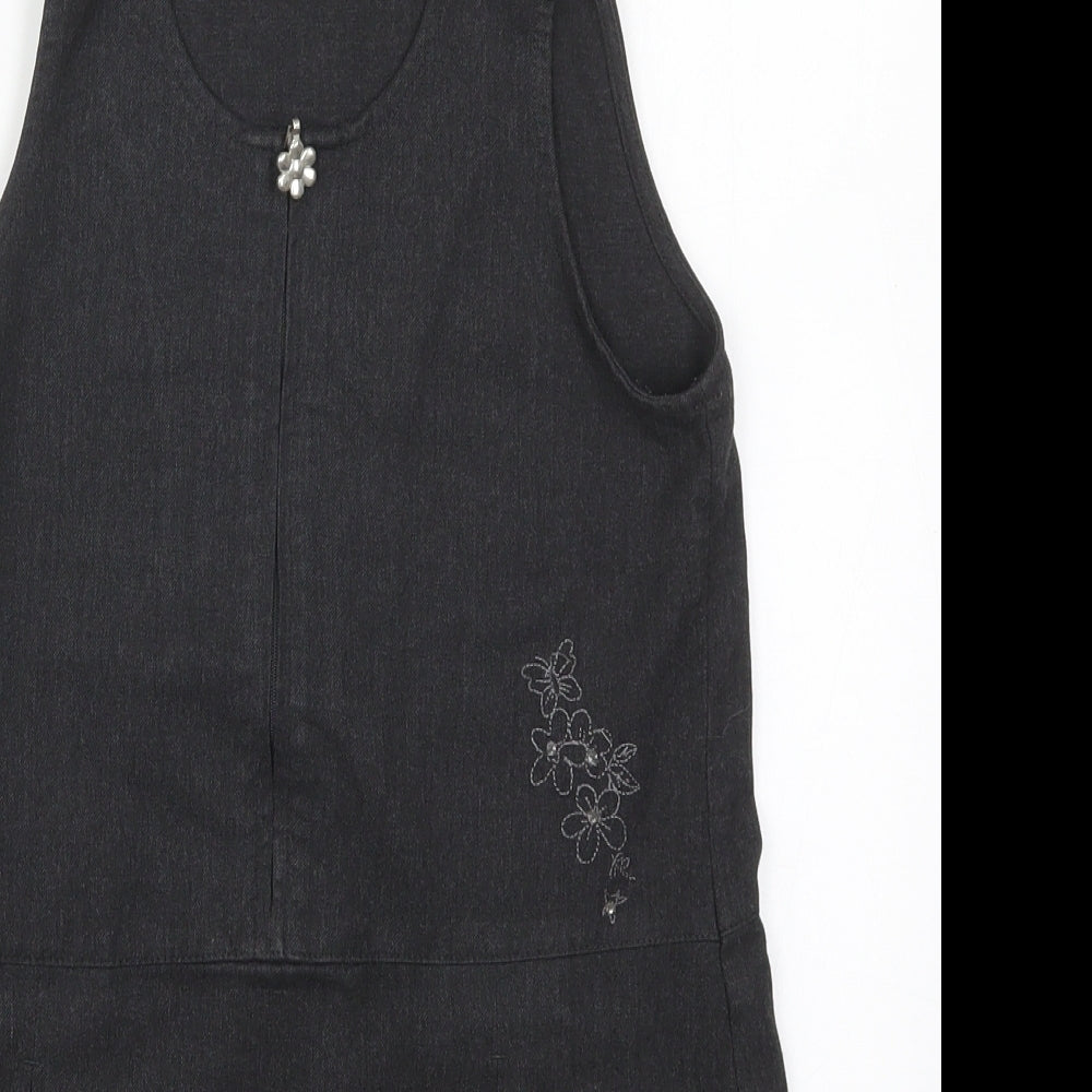 NEXT Girls Grey  Polyacrylate Fibre A-Line  Size 8 Years  Round Neck Zip - Flower