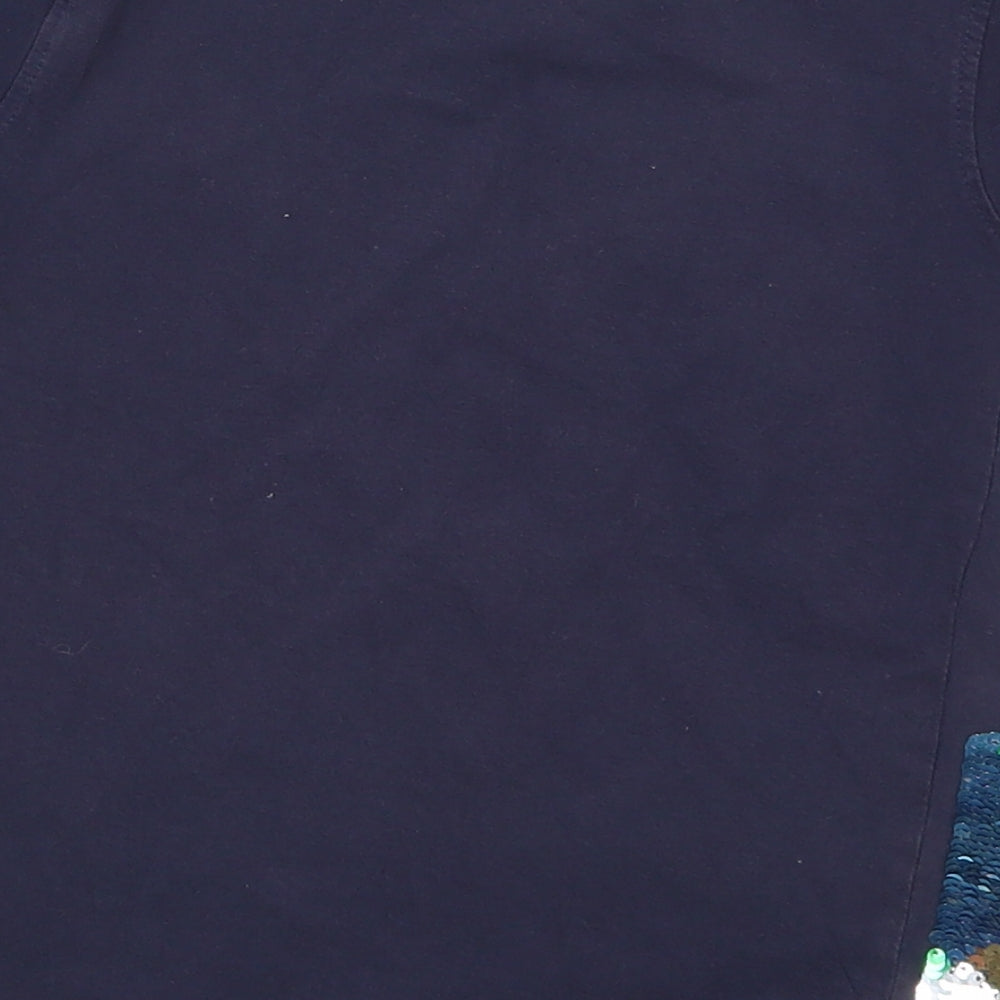 Mountain Warehouse Boys Blue  Cotton Basic T-Shirt Size 5-6 Years Crew Neck Pullover - Snap Crocodile