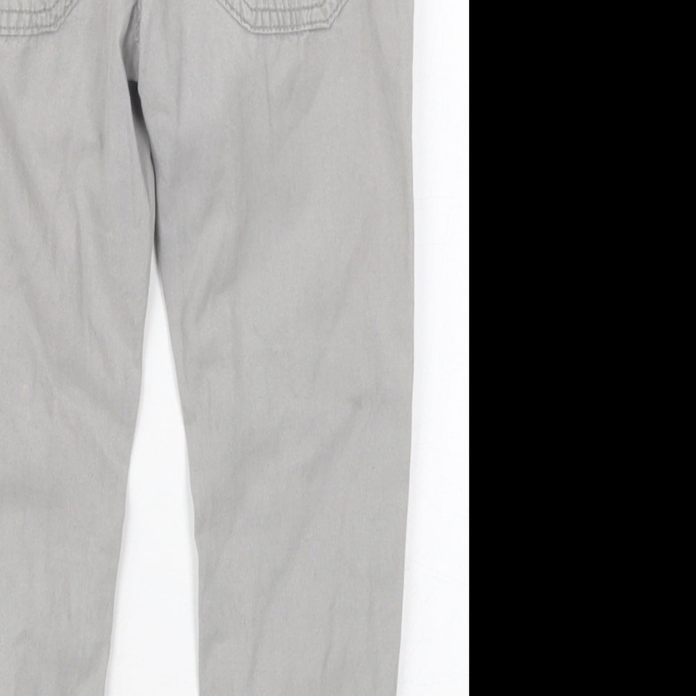 F&F Boys Grey  Cotton Cargo Trousers Size 4-5 Years  Regular Drawstring