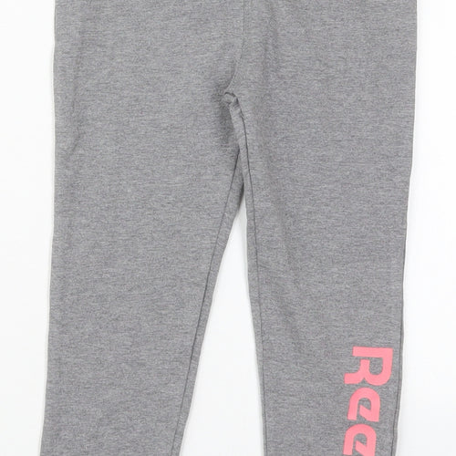 Reebok Girls Grey  Cotton Sweatpants Trousers Size 7-8 Years  Regular