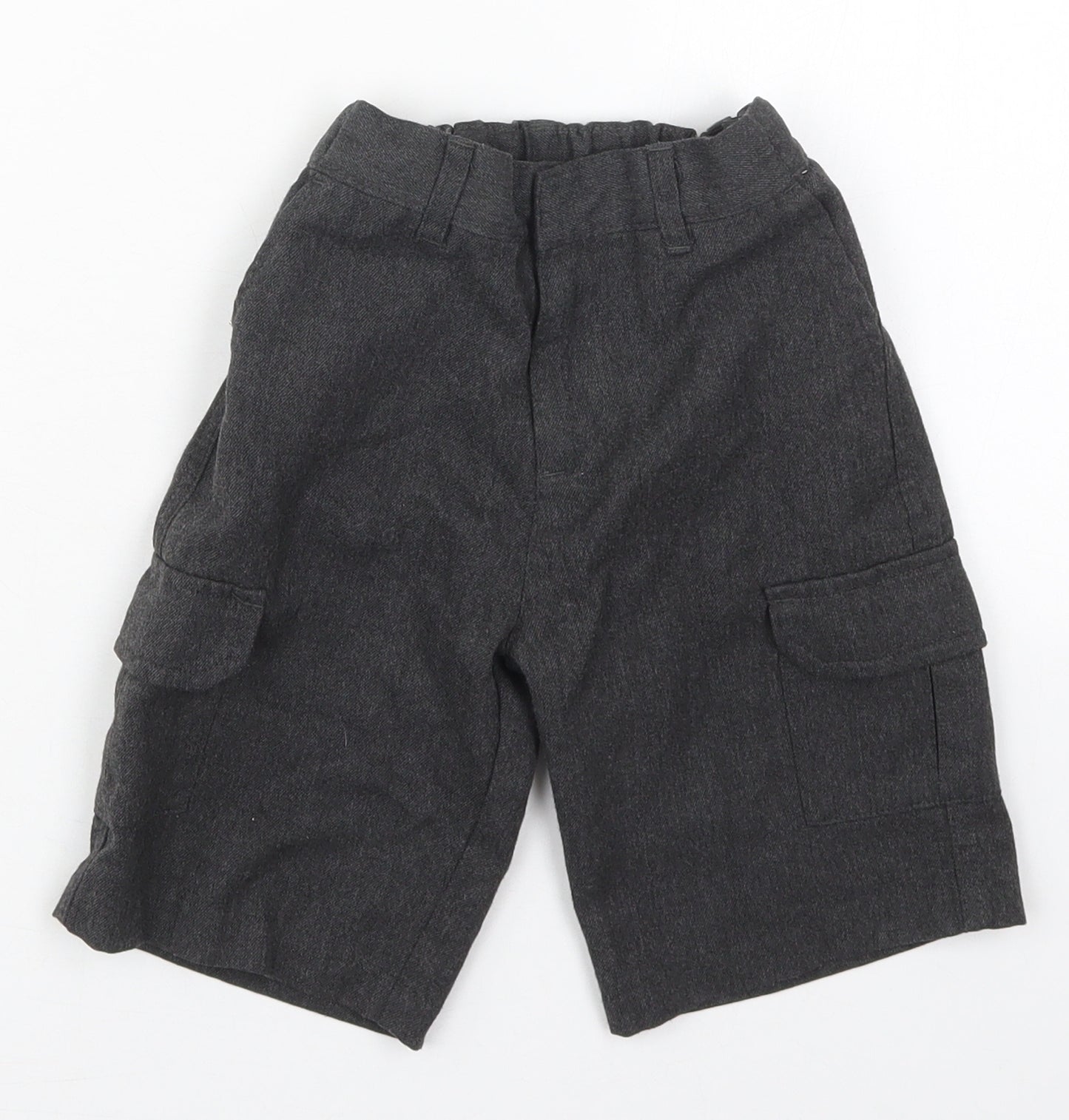 F&F Boys Grey  Polyester Bermuda Shorts Size 6-7 Years  Regular Hook & Eye