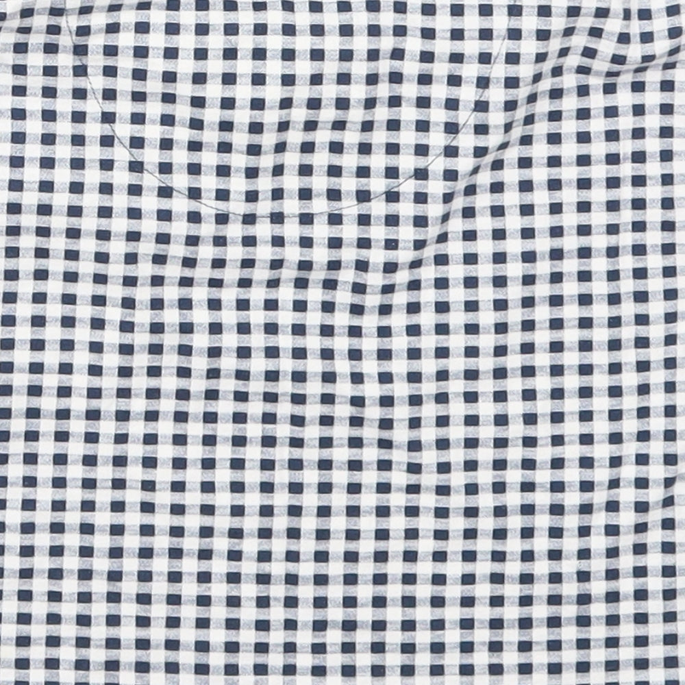 TU Girls Blue Check Cotton Basic T-Shirt Size 6 Years Crew Neck Pullover