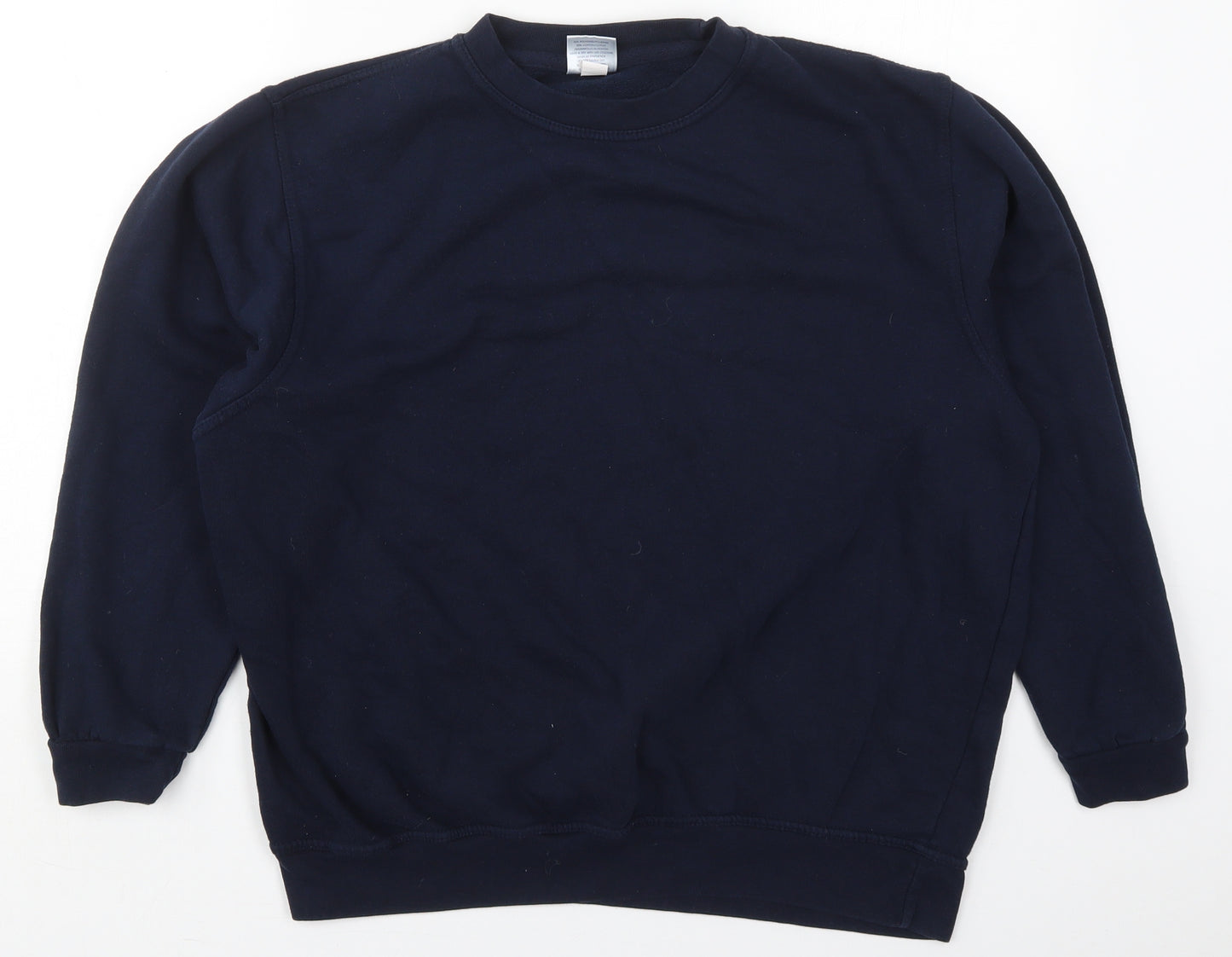 Uneek Mens Blue  Cotton Pullover Sweatshirt Size XL