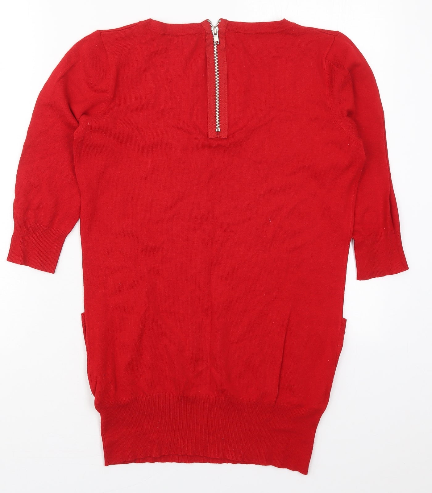 Internacionale Womens Red Round Neck  Viscose Pullover Jumper Size 12