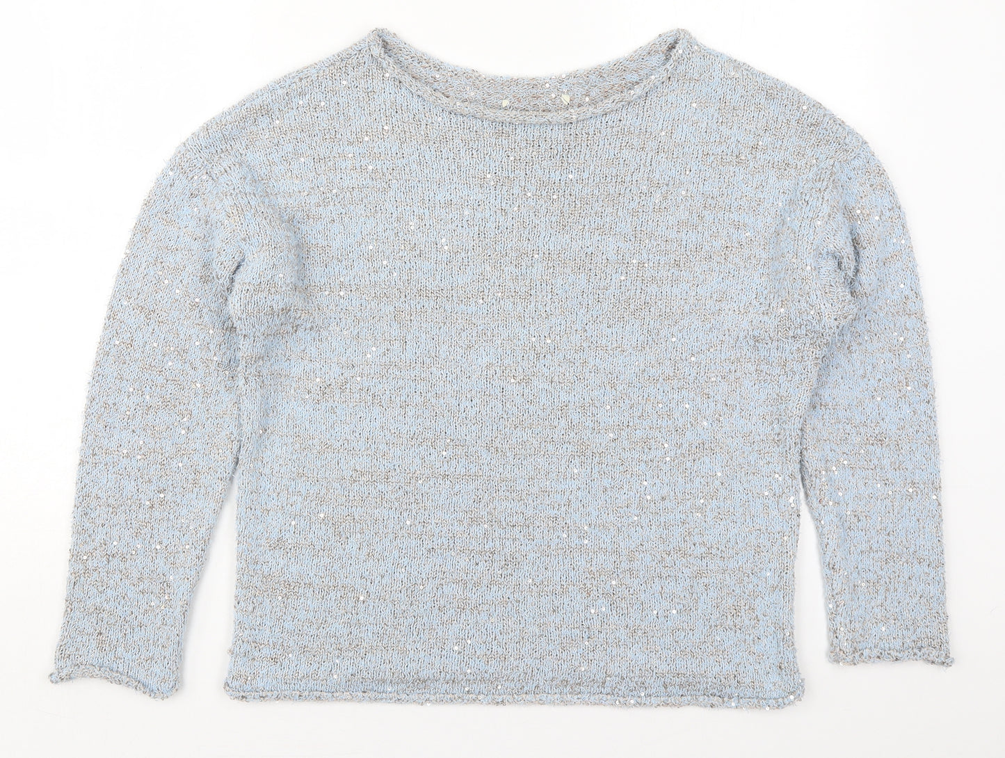 George Womens Blue Boat Neck  Polyester Pullover Jumper Size 16