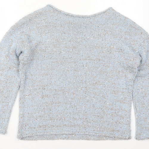 George Womens Blue Boat Neck  Polyester Pullover Jumper Size 16