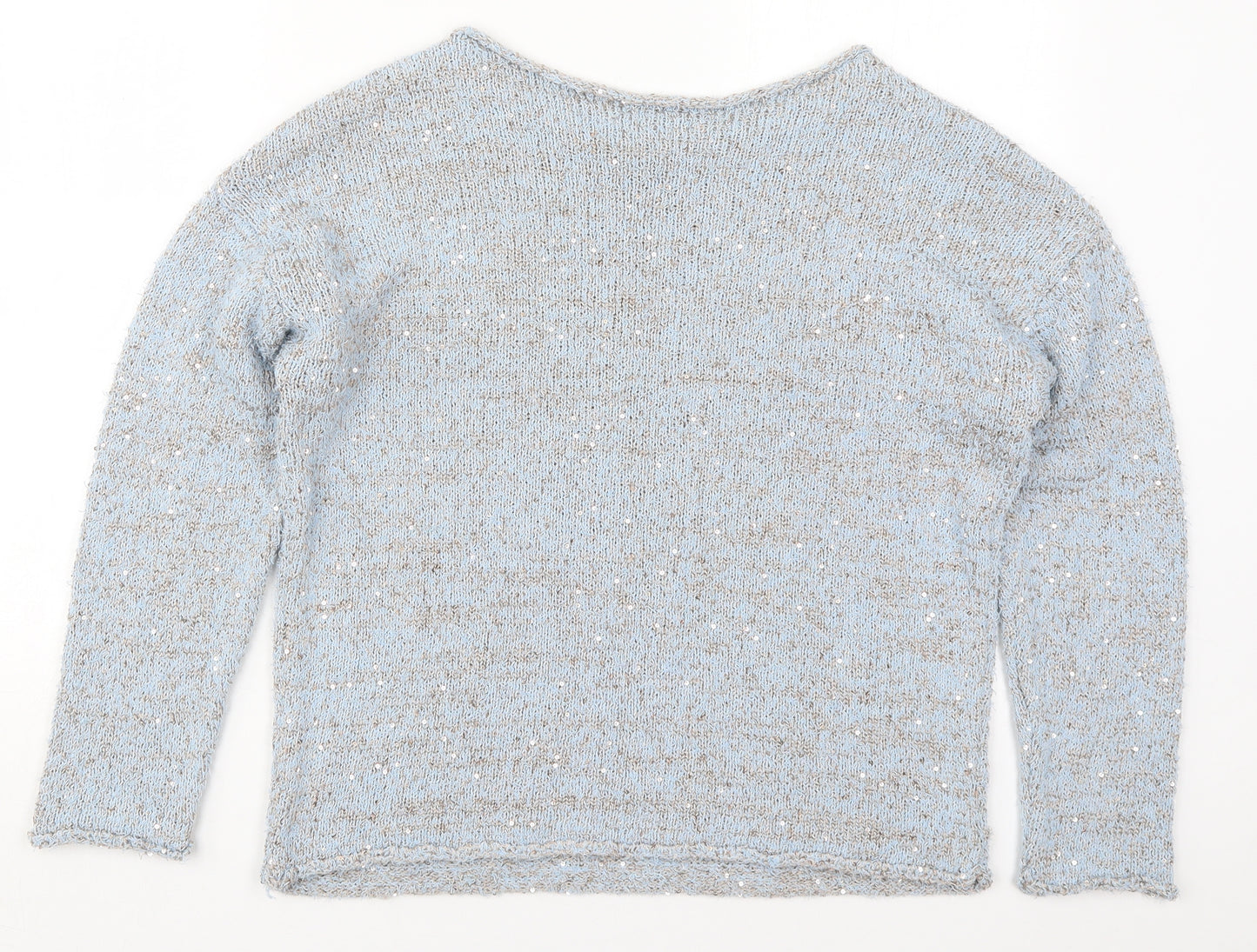 George Womens Blue Boat Neck  Polyester Pullover Jumper Size 16
