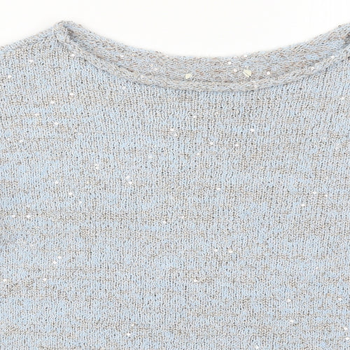 George Womens Blue Boat Neck  Polyester Pullover Jumper Size 16