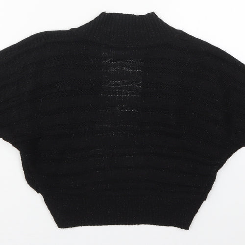 Pilot Womens Black V-Neck  Acrylic Cardigan Jumper Size S