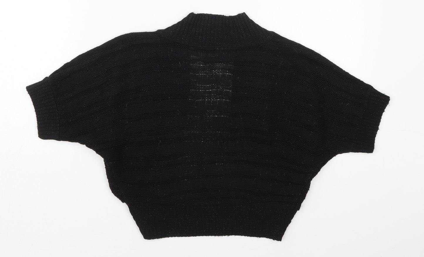 Pilot Womens Black V-Neck  Acrylic Cardigan Jumper Size S