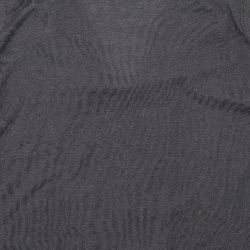 Gallery Womens Grey Collared  Viscose Pullover Jumper Size 20