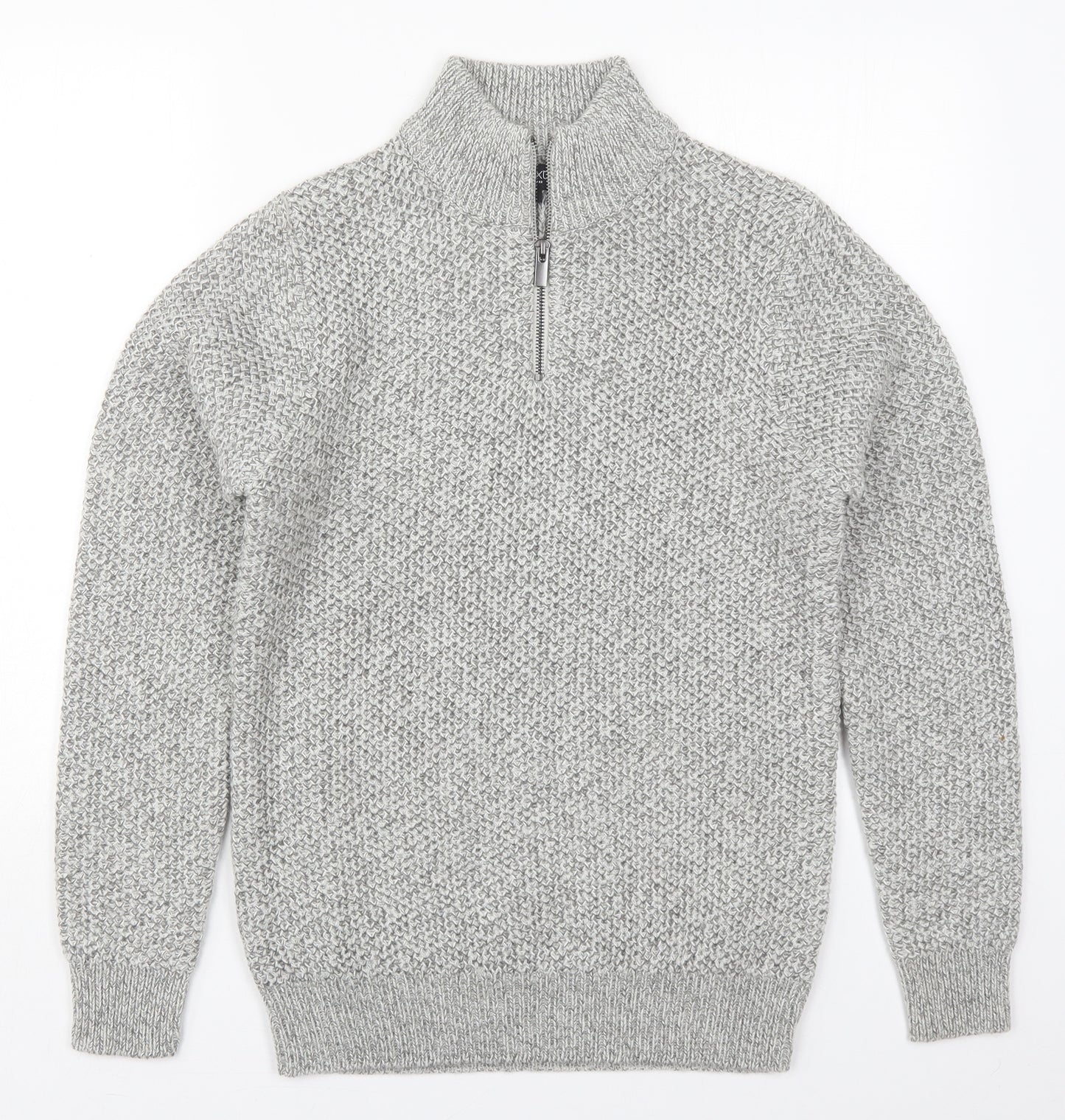 NEXT Mens Grey High Neck  Acrylic Pullover Jumper Size S