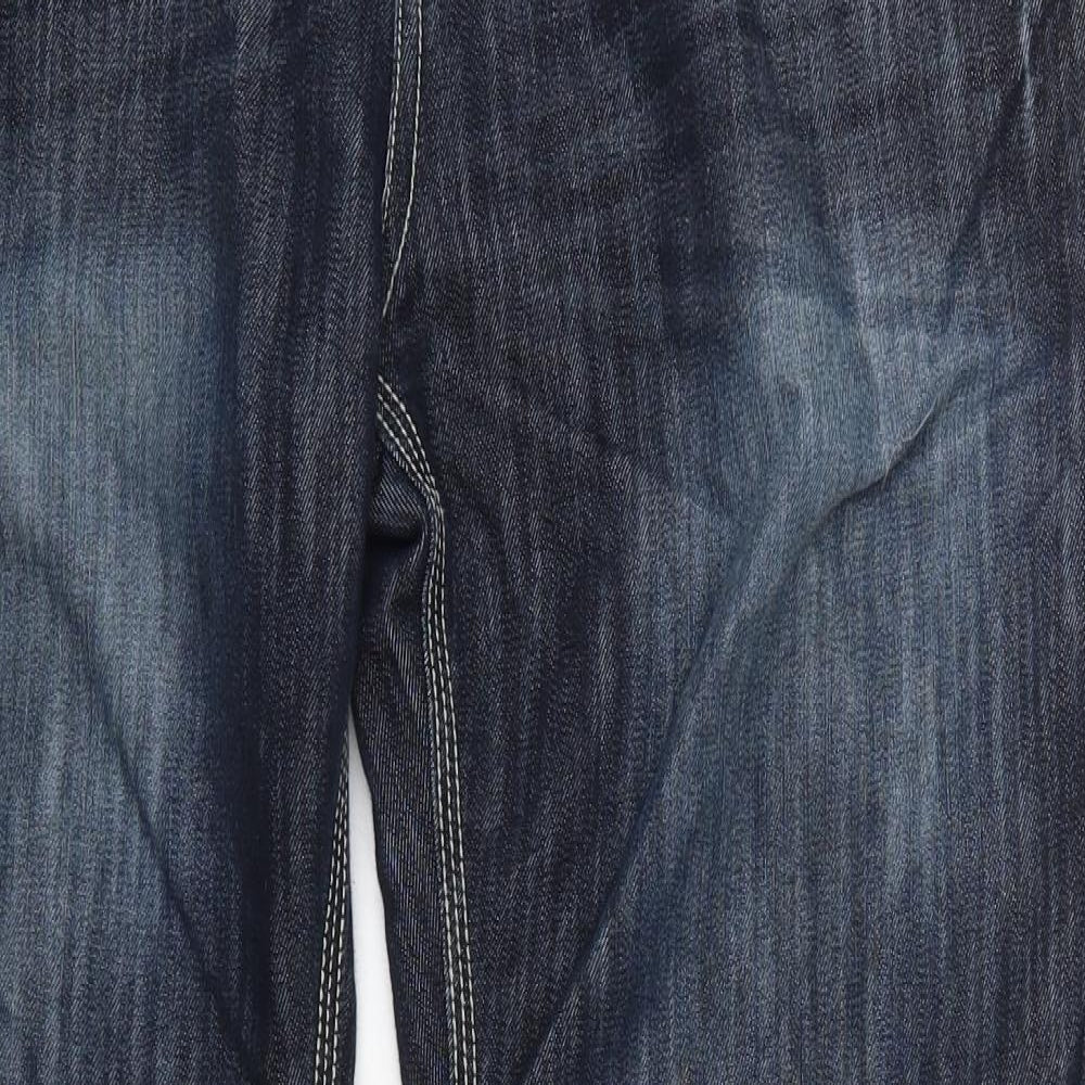 Smith & Jones Mens Blue  Cotton Straight Jeans Size 36 L32 in Regular Button