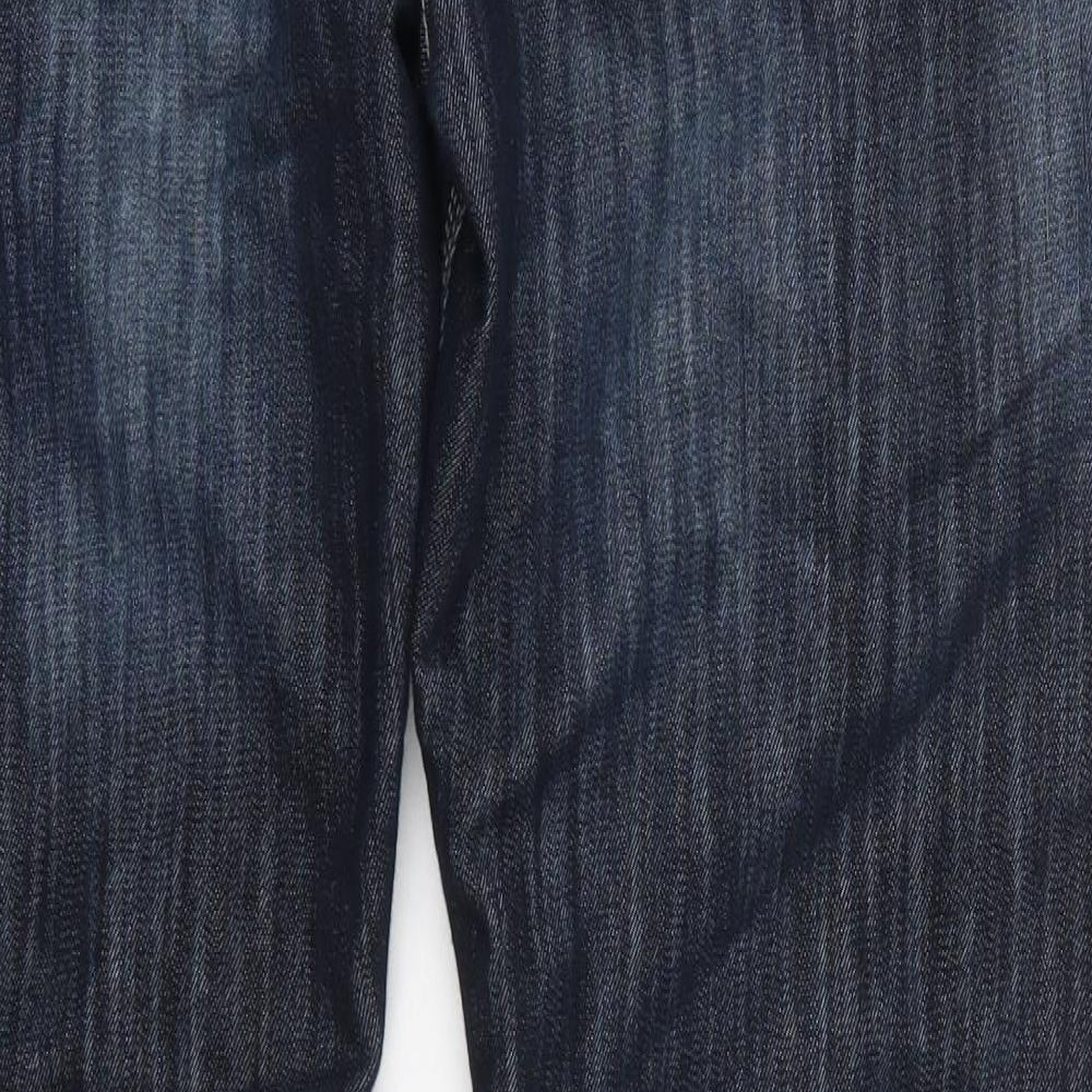 Smith & Jones Mens Blue  Cotton Straight Jeans Size 36 L32 in Regular Button
