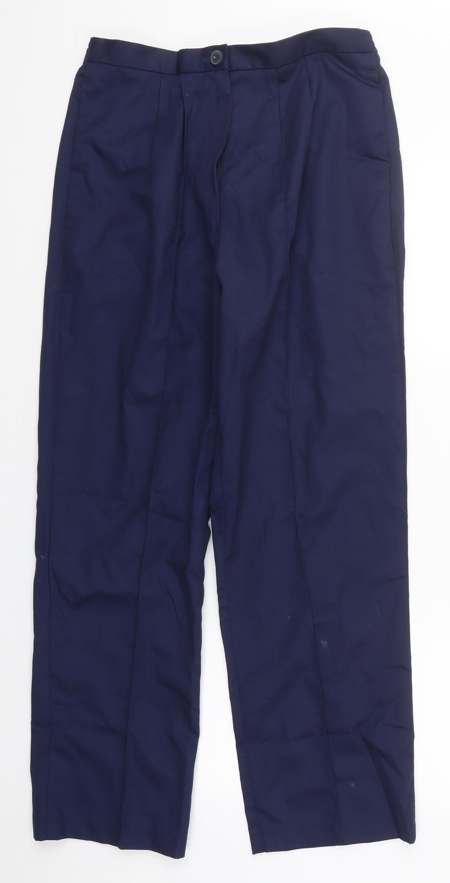 Body Cooper Womens Blue  Polyester Trousers  Size 14 L30 in Regular Button