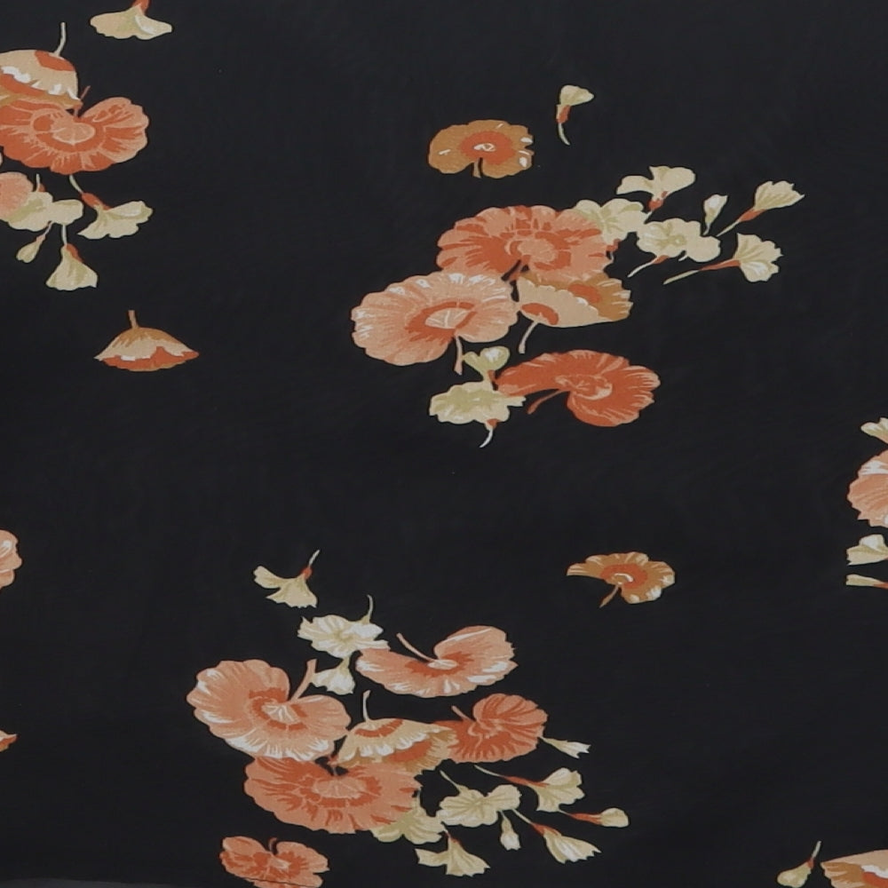 Atmosphere Womens Black Floral  Jacket  Size 10  Button