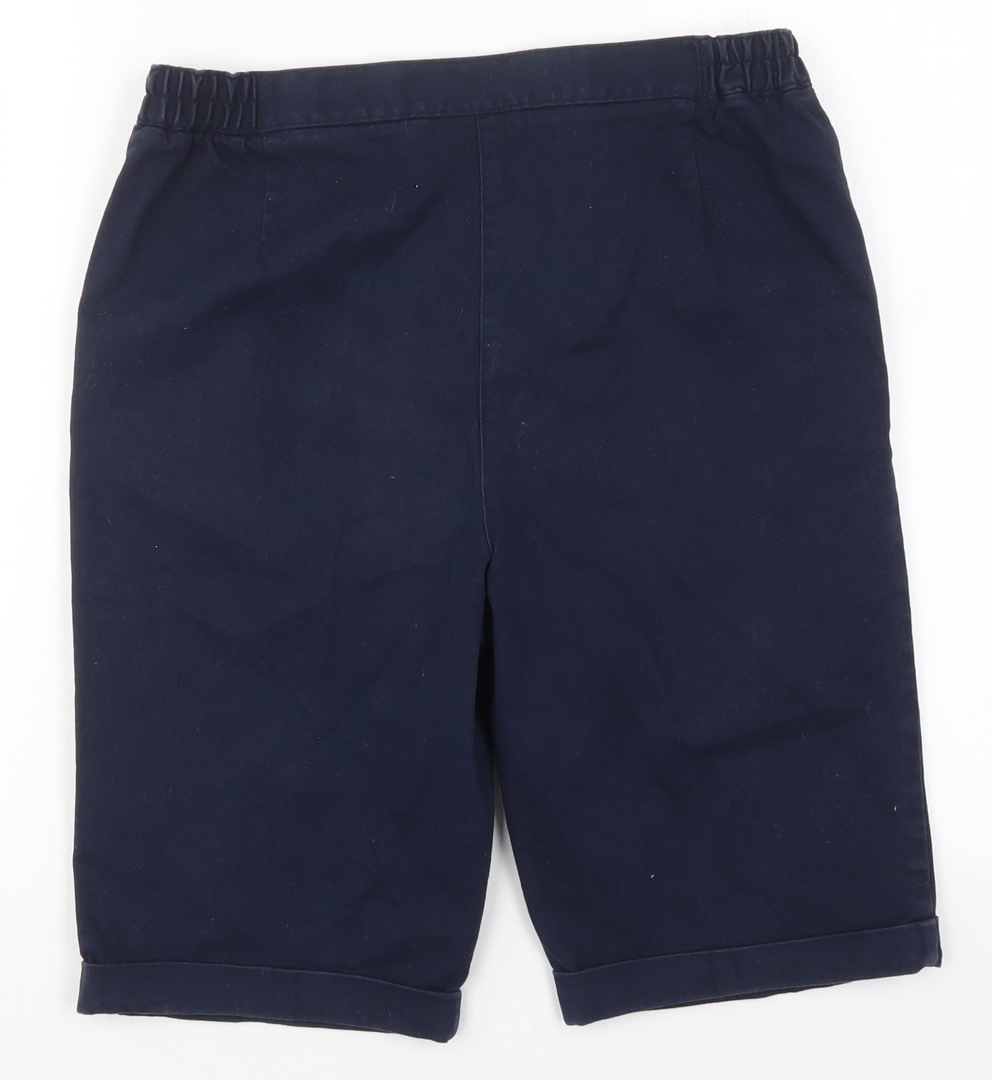 Isle Womens Blue  Cotton Bermuda Shorts Size 12 L9 in Regular Button