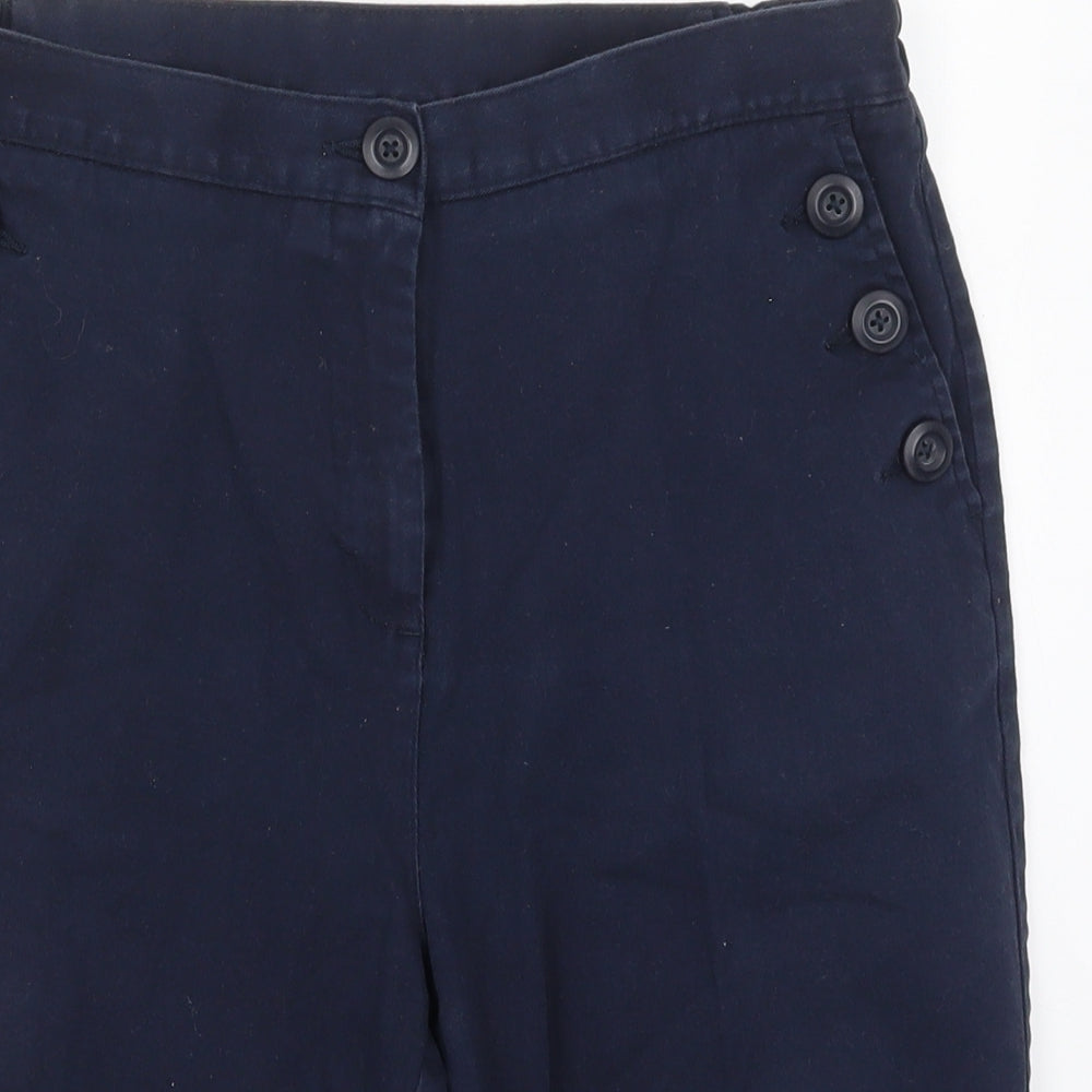 Isle Womens Blue  Cotton Bermuda Shorts Size 12 L9 in Regular Button