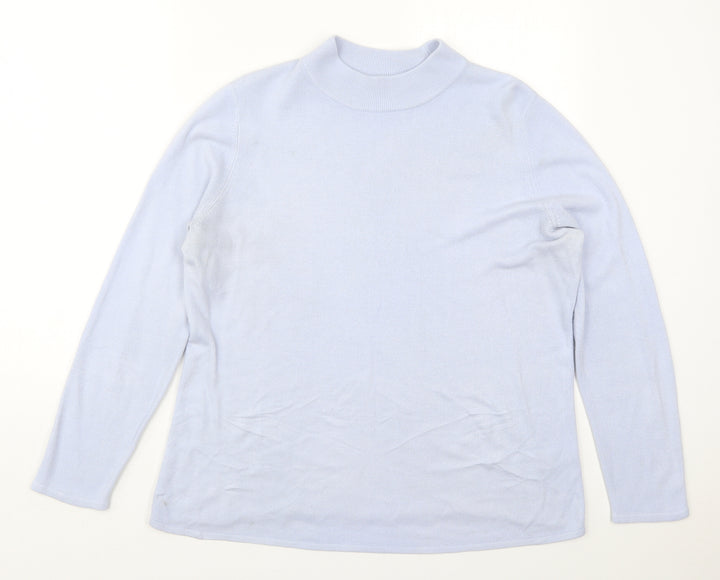 Bonmarché Womens Blue Crew Neck  Acrylic Pullover Jumper Size M
