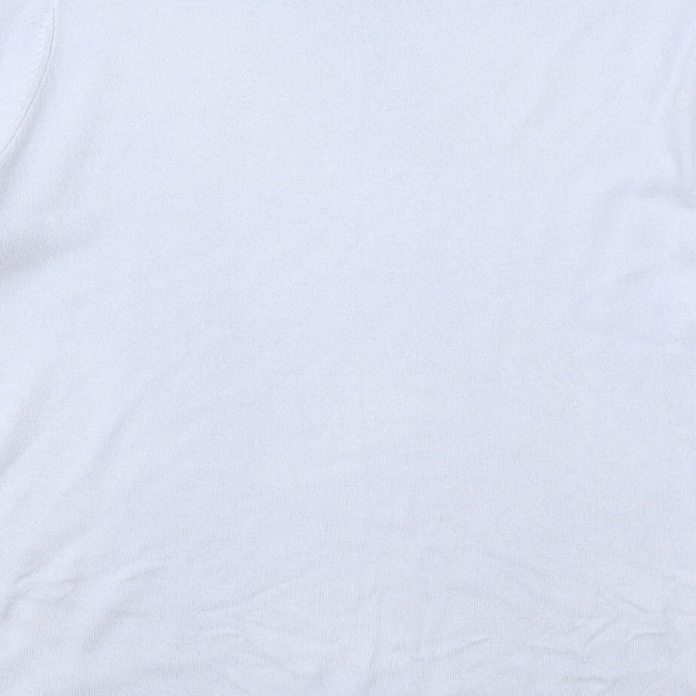 Bonmarché Womens Blue Crew Neck  Acrylic Pullover Jumper Size M