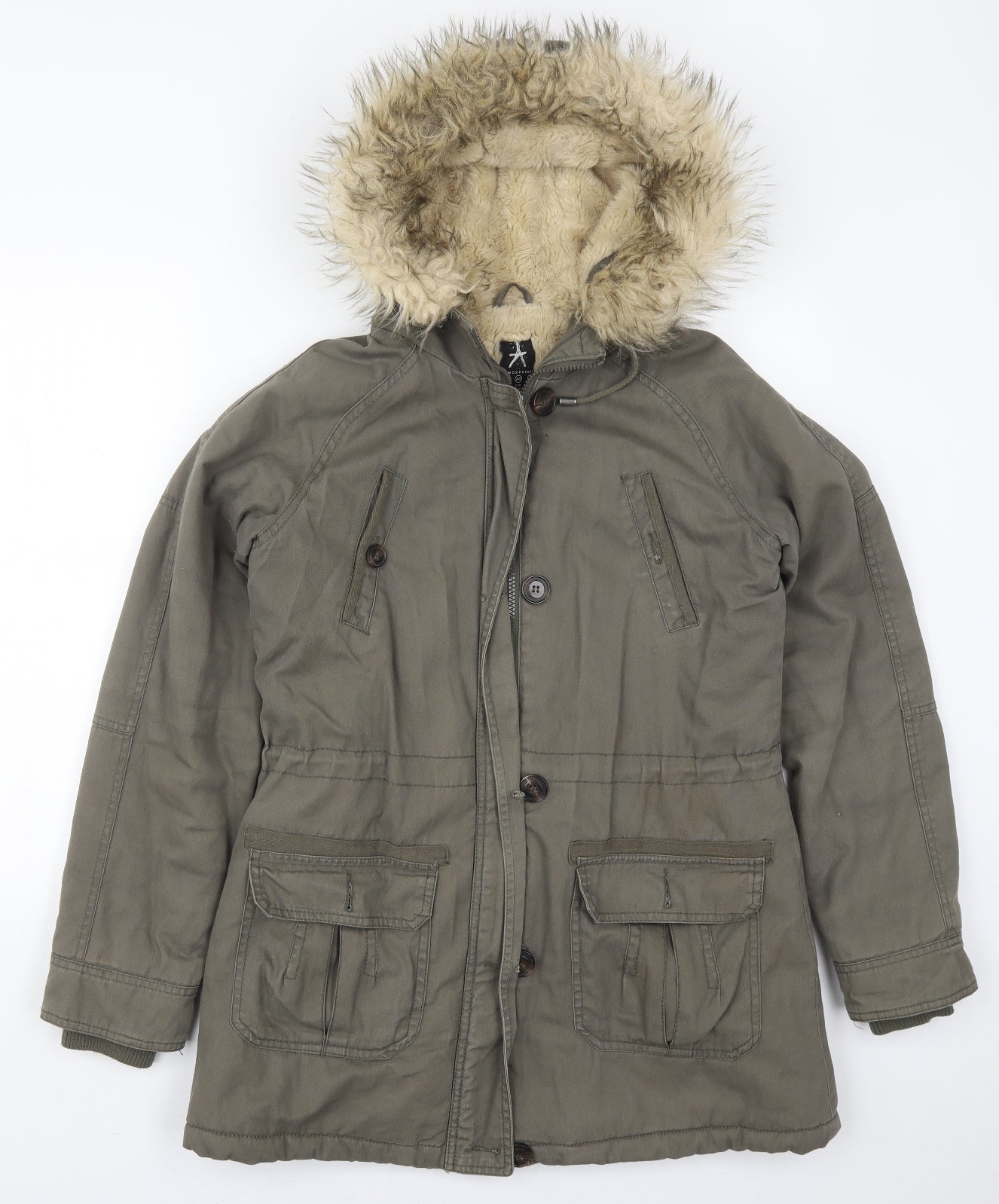 Atmosphere Womens Green   Parka Coat Size 12  Zip