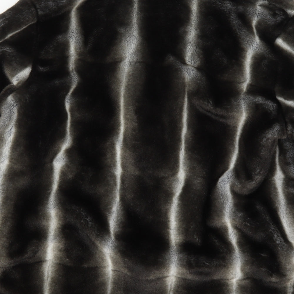 Yarell Womens Grey Striped  Overcoat Coat Size 14  Button