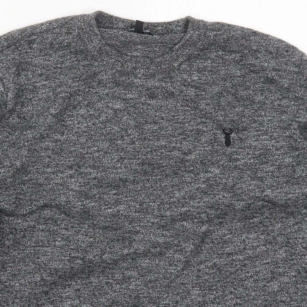 NEXT Mens Grey Crew Neck  Cotton Pullover Jumper Size L