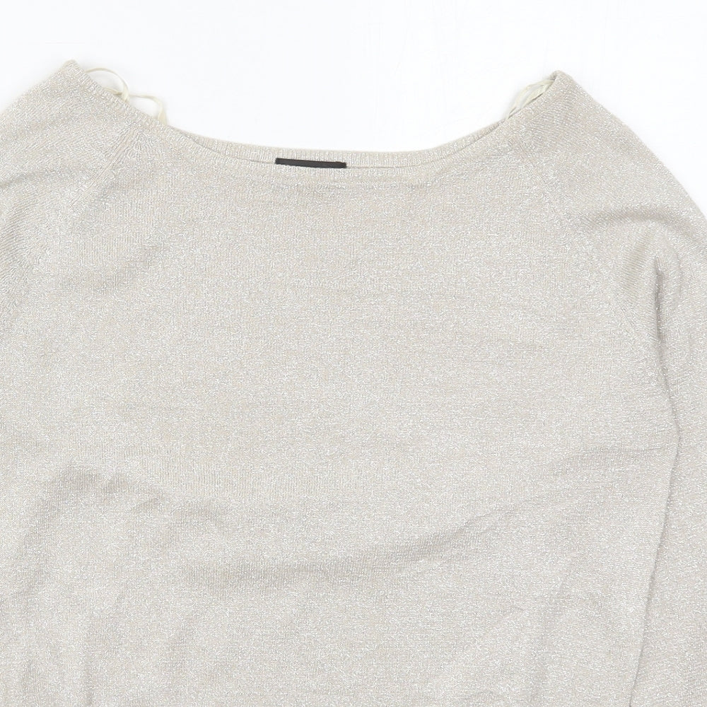 Florence + Fred Womens Beige Boat Neck  Viscose Pullover Jumper Size 14