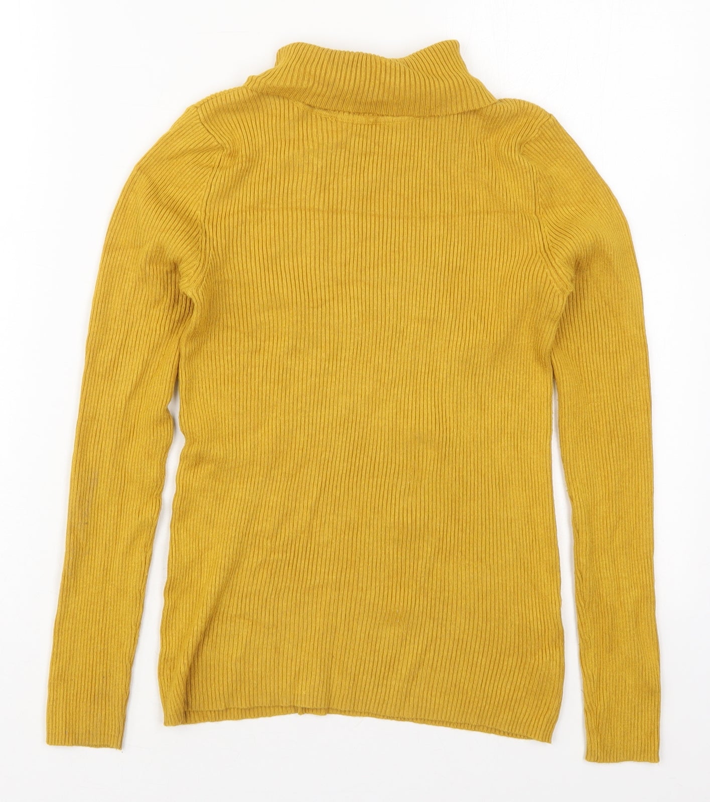 Marks and Spencer Womens Yellow Roll Neck  Viscose Pullover Jumper Size 10