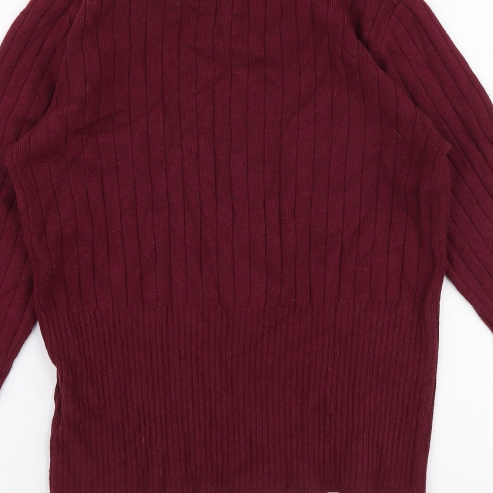 Per Una Womens Red High Neck  Viscose Pullover Jumper Size 12
