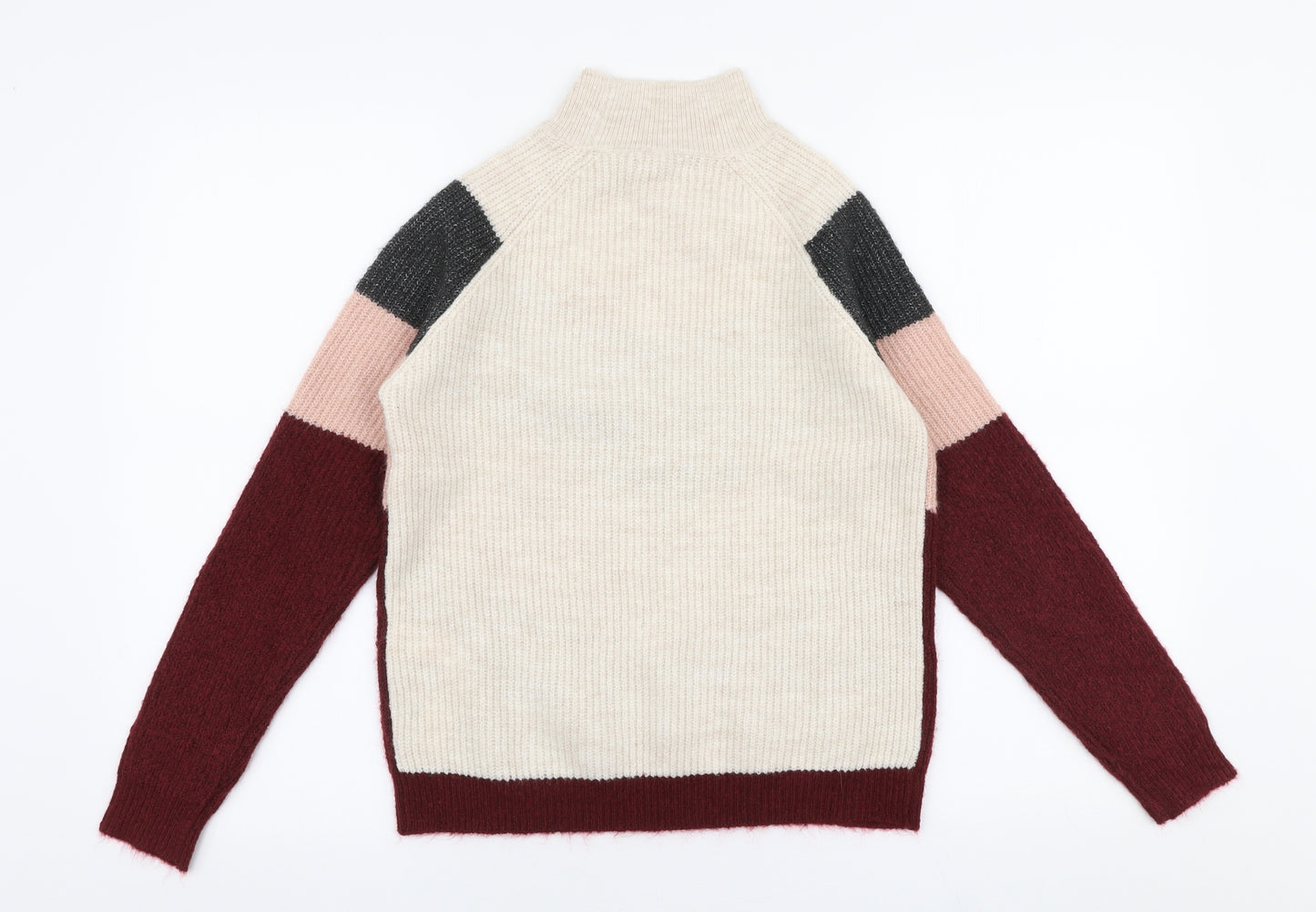 Primark Girls Multicoloured High Neck  Acrylic Pullover Jumper Size 11-12 Years  Pullover