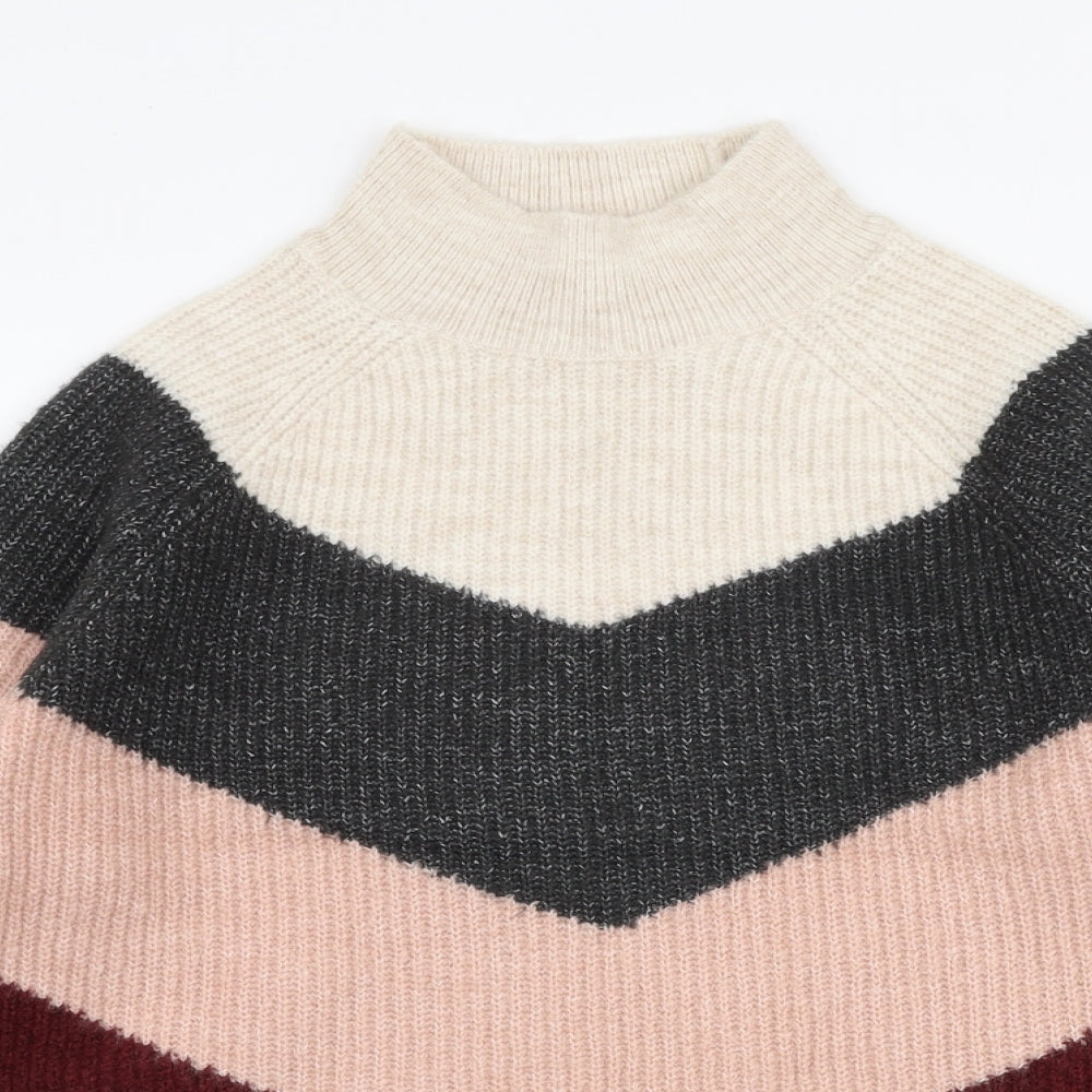 Primark Girls Multicoloured High Neck  Acrylic Pullover Jumper Size 11-12 Years  Pullover