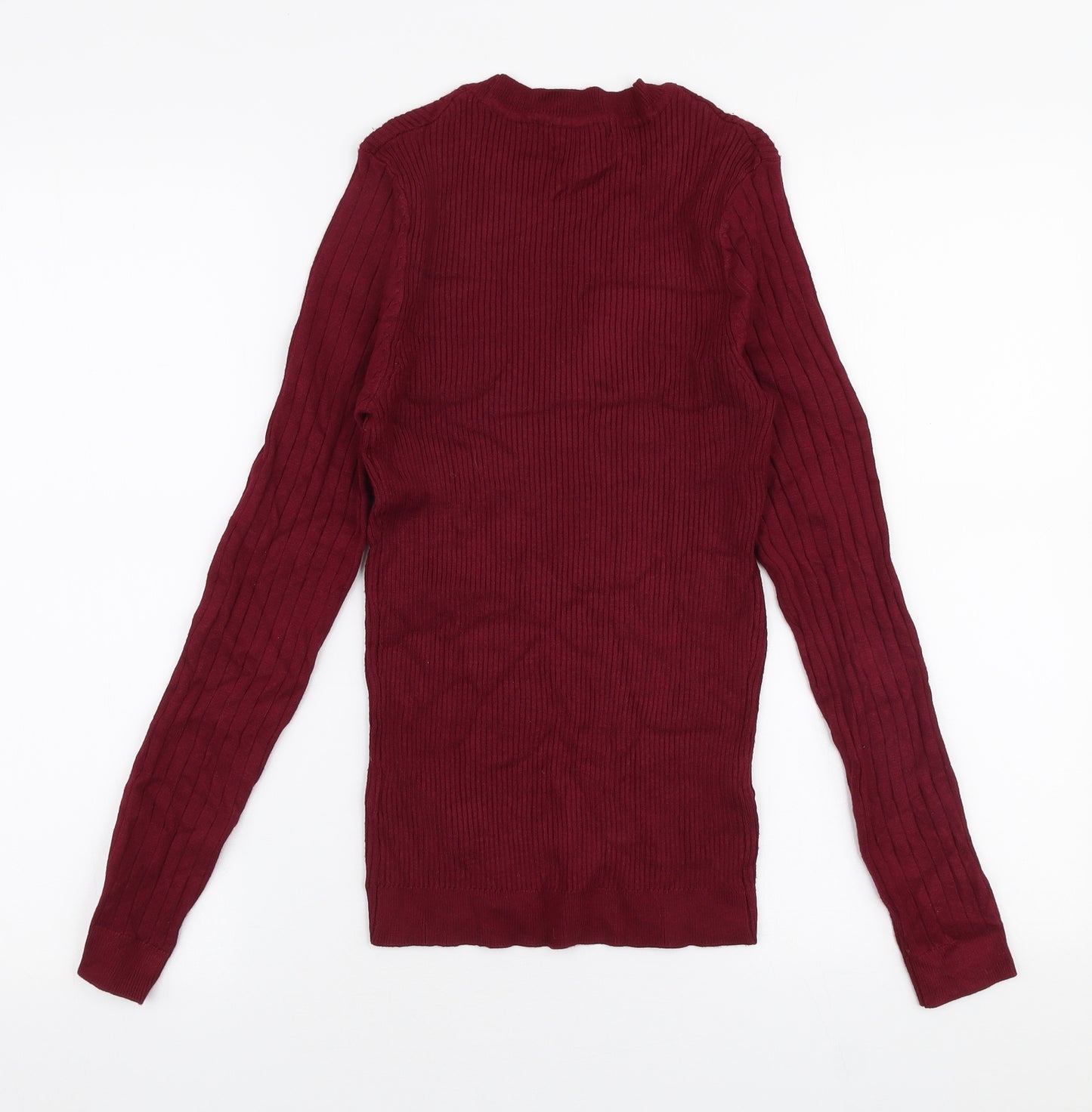 New Look Womens Red High Neck  Viscose Pullover Jumper Size 10