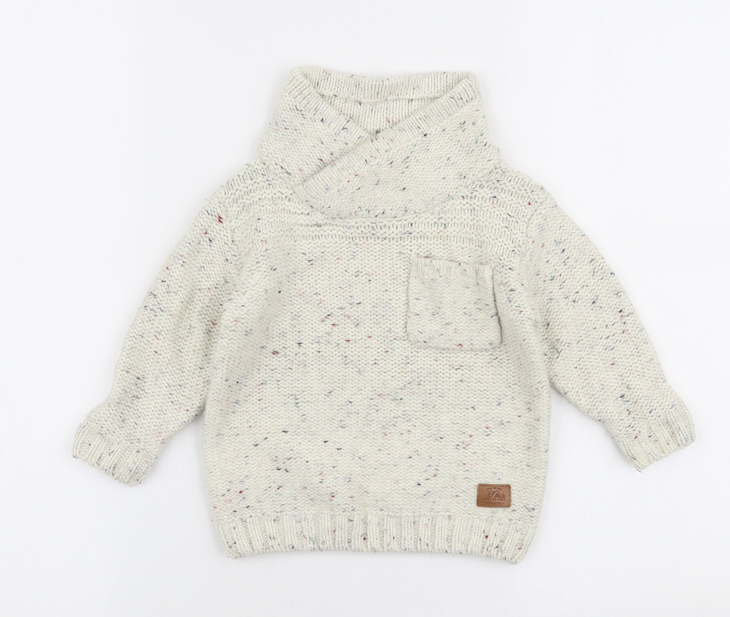 Nutmeg Boys Ivory  Acrylic Pullover Jumper Size 18-24 Months  Pullover