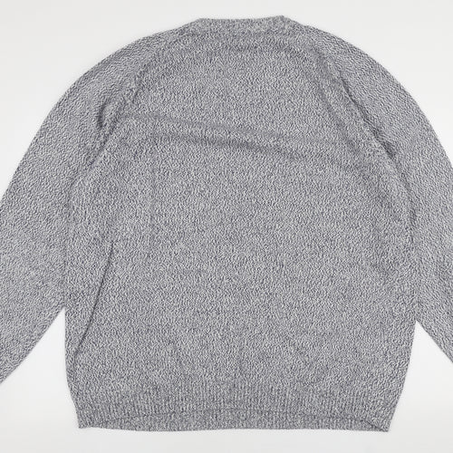 Boston Crew Mens Blue Round Neck  Cotton Pullover Jumper Size 2XL