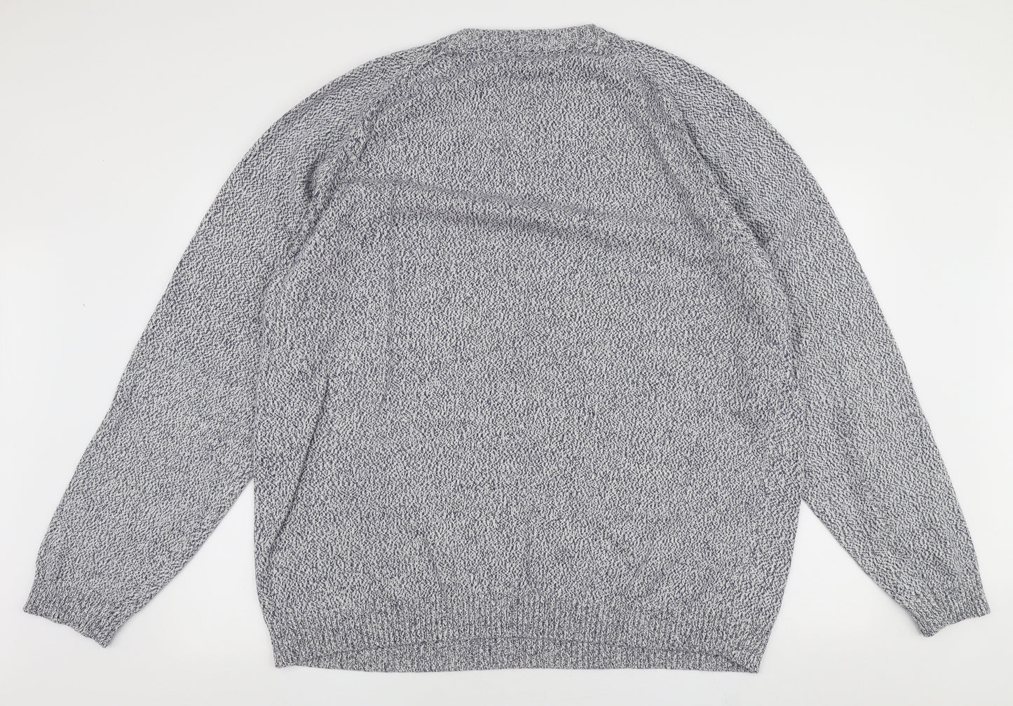 Boston Crew Mens Blue Round Neck  Cotton Pullover Jumper Size 2XL